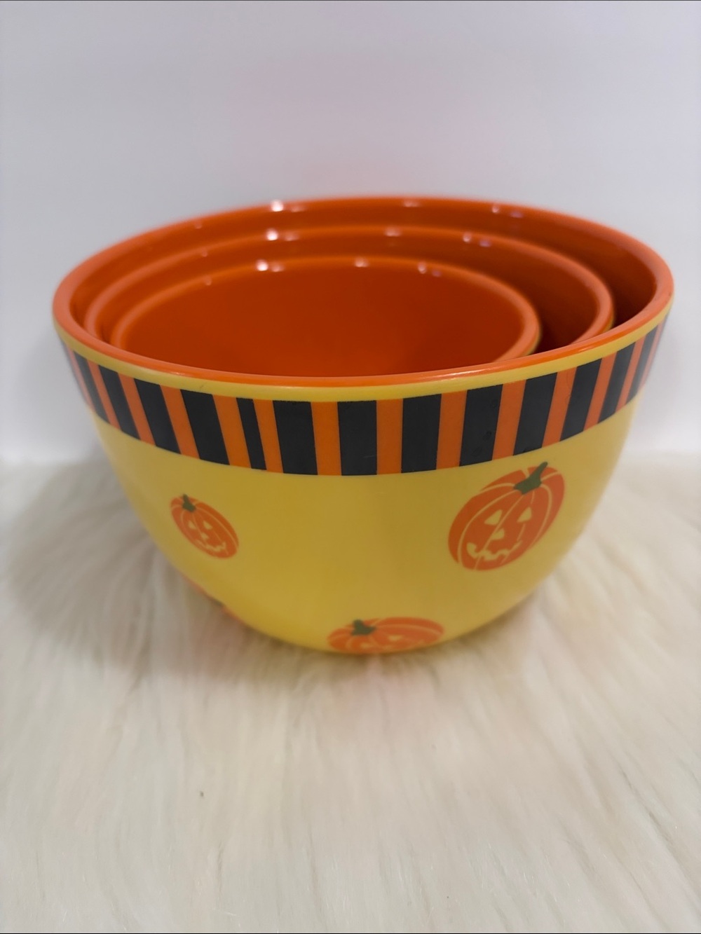 Decorative Orange and Yellow Pumpkin Nesting Bowls - Brand Unspecified